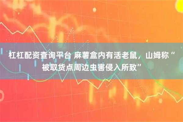 杠杠配资查询平台 麻薯盒内有活老鼠，山姆称“被取货点周边虫害侵入所致”
